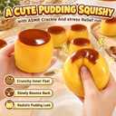 2PCS Crunchy Squishy Stress Ball, Caramel Pudding Stress Ball Squishy, Portable Handheld Sensory Toy, Ideal Anxiety‑Relief Gift for Adults, Cute Realistic Food-Desk Stress Relief
