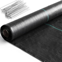 MAXPACE 16 inches x 52.5 Feet Weed Barrier Landscape Fabric Heavy Duty Weed Blocker Gardening Ground Cover Mat Weed Control Garden Woven Geotextile Cloth 3.2oz Landscaping Fabric with 20 U-Shaped Pegs