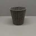 Zuvo Round Wicker Waste Basket Paper Bin - Wicker Trash Basket - Woven Trash Can Rubbish Basket for Bedroom, Bathroom, Offices or Home (Grey) (Pack of 1)