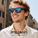 Polarized Sunglasses for Men and Women - Classic Fashion Sun Glasses Lightweight Shades for Driving Fishing Golf (A1 Black/Ice Blue Mirrored/Red Mirrored)