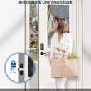 Veise Fingerprint Door Lock Set, Keyless Entry Door Lock, Front Handle Set, Electronic Keypad Deadbolt with Lever Handle, 2 Keys, Auto-Locking, One-time Codes, Easy to Install, Oil Rubbed Bronze