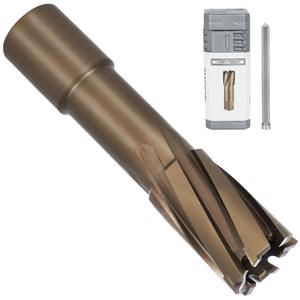 KEENTECH Carbide-Tipped Annular Cutter, 13/16" Dia. x 2" Depth, 3/4'' Weldon Shank, TCT Mag Drill Bit with Advanced PVD Nano-Coating for Faster, Smoother, Longer-Service Life Cutting Harder Metal