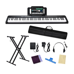 88 Key Keyboard Piano Electric Keyboard, 88 Key Digital Piano for for Beginner, with Power Adapter, Sustain Pedal, Stand, Bluetooth, Carrying Case, Headphones, USB-MIDI, for at Home/Stage