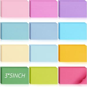 Ctosree 1440 Pcs Colored Index Card Blank Index Note Colored Flash Cards Blank Colorful Study Notecards Flashcards Memo Scratch Pad for Office School Supplies(3 x 5 Inch,Fresh Color)