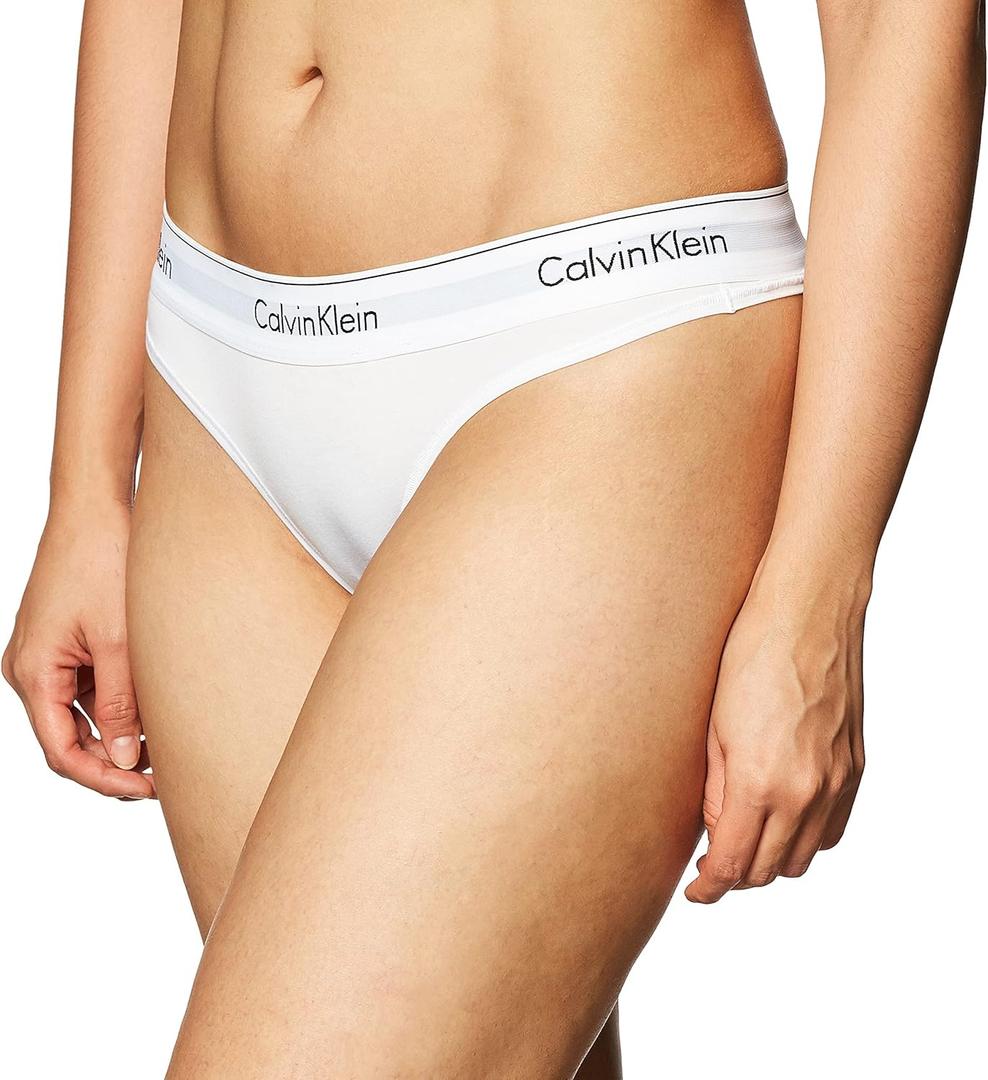 Calvin Klein Women's Modern Cotton Thong-Panty (White)
