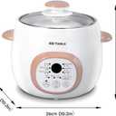Electric Stew Pot, Ceramic Soup Porridge Cooker, Slow Cookers with Lid, 1L, White