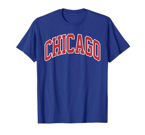 Retro Chicago Throwback Classic Chicago Men Women Red Blue T-Shirt XL
