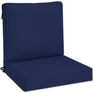 Favoyard Waterproof Outdoor Chair Cushion Set, Blue, 22" x 22" | 3-Year Fade Resistant Patio Seat & Back Cushion, Quick Dry, Removable Cover, All-Season for Garden, Rocking Chair, Sofa Couch