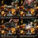 Electric Whiskey Smoker Kit with 6 Wood Chips, Cocktail Infuser for Bourbon, Scotch, Old Fashioned Drinks, One Button Operation, USB Rechargeable, No Torch Required, Portable Whiskey Gifts for Men