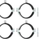 uxcell 4 Pcs Adjustable Pipe Bracket Clamp, 3-1/2"(89mm) Wall Ceiling Mount Split Ring Pipe Hanger Galvanized Iron Pipe Strap Support with Screw & Expansion Tube for Pipe Tube