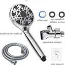BOWGER Shower Head with Handheld High Pressure Multi-Function 7 modes, Built-in Power Wash to Clear Tub, Tile & Pets, 5 High Flow Hand Held Rain Showerhead with Extra Long Hose and Adjustable Bracket