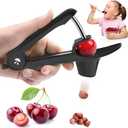 Cherry Pitter Tool,Cherry Pitter Cherry Stone Remover Tool for Making Cherry Jam Cherries Corer Pitter ToolCherry Pitter Olive Pitter with Space-Saving Lock Design, Black
