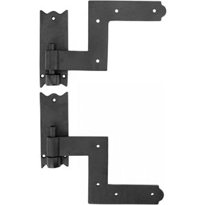 Renovators Supply Manufacturing - Heavy-Duty Black Wrought Iron Shutter Lift Off Pintle Hinges Colonial Pin Reversible for Doors, Window and Shutters with Hardware 6 1/2 Inches, Pack of 1 Pair