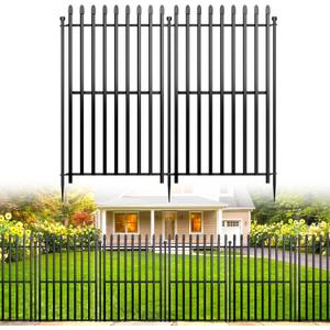 5 Panels No Dig Decorative Garden Fence, 40in(H)11ft(L) Heavy-Duty Rustproof Metal Panels, Outdoor Dog Barrier for Yard & Patio, Landscape, Border| Portable Temporary Fencing