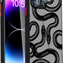 Compatible for iPhone 14 Pro Max Case with Bling Camera Lens Protector Cute Fashion Luruxy Black Snake 3D Pattern Slim Shockproof iPhone 14 Pro Max Case for Women Girls Men Boys