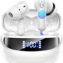 Nerunsa Wireless Earbuds, Bluetooth 5.4 Headphones with 4 ENC Noise Cancelling Mic, 45Hrs Playtime Wireless Headphones HiFi Stereo Deep Bass, IP7 Waterproof Bluetooth Earphones