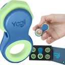 Yogi Fidget Toy for Adults & Kids Sensory Stress Relief Spinner with 5 Silicone Finger Rings Quiet Desk Fidget for Focus at Work, School & Travel (Ocean