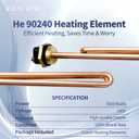 HE 90240 Heating Element, Replacement for EcoSmart ECO 18 27 36, 9KW 240V Water Heater Element for Electric Tankless Water Heaters, Screw-In,Copper (3)