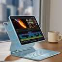 ESR for iPad Air 13 Inch Case Keyboard M4/M3/M2 (2026/2025/2024), Easy-Set Magnetic Stand, Portrait/Raised Modes, with Removable Protective Case, Blue