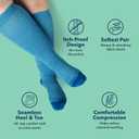 Wellow Wide Calf Compression Socks, Knee High Support, Unisex, 18-25 mmHg, Made with Viscose from Bamboo, Solid