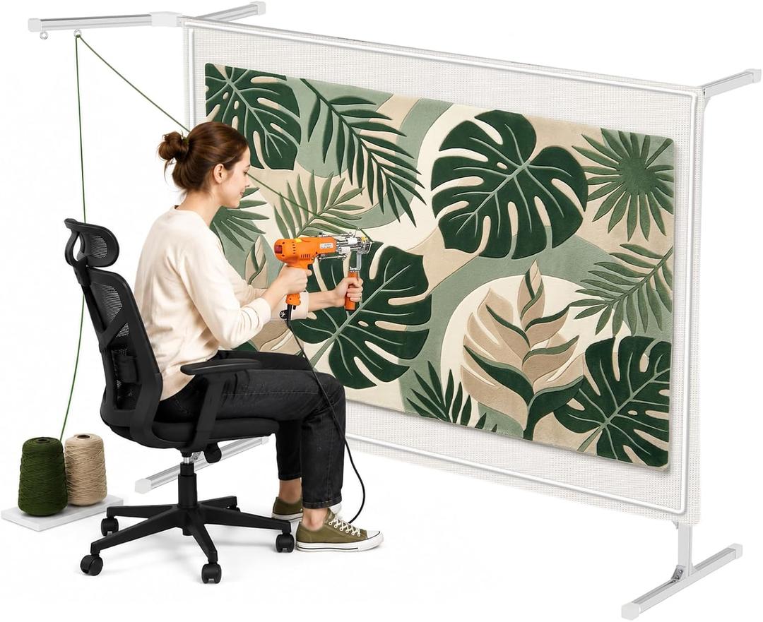 Cozytuft Aluminum Tufting Frame (67") with Anti-Puncture Strip, Adjustable & Expandable Floor Stand from 45" to 67" for Large Rugs & Wall Hangings, Stable Design, Beginners Friendly