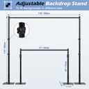 TOCRETOARE Heavy Duty Backdrop Stand, 10x10ft Pipe and Drape Backdrop Stand Kit with Upgrade Clip on Telescopic Poles Frame and Metal Base, Background Holder for Parties Wedding Birthday Photography