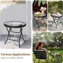 Outdoor Side Table - Small Patio End Table All Weather, Patio Furniture Sets and Outside Furniture for Pool, Balcony, Deck, Porch, Black
