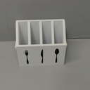 Farmlyn Creek Small Wooden Utensil Holder with 5 Slots for Fork, Knife, and Spoons, Silverware Holder for Countertop, Kitchen Organization, Home, RV, Camper, and Office (White, 7x5.25x6.5 in)