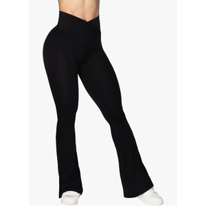 Sunzel Flare Leggings, Crossover Yoga Pants with Tummy Control, High-Waisted and Wide Leg M 