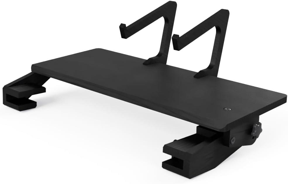 PONG Lap Desk and Workstation Attachment with laptop riser brackets - Attachable Lap Desk Compatible with IKEA PONG chairs (Chair sold separately) - Black Birch Color