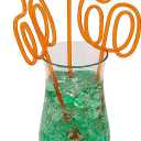 Fun Express 12 Pieces Pumpkin Silly Straws, BPA Free Plastic, Reusable for Fall and Halloween Party Supplies, Orange