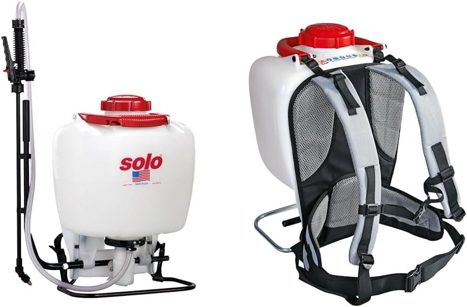 Solo 425-Deluxe 4-Gallon Professional Piston Backpack Sprayer Bundle with Deluxe Padded Straps Accessory