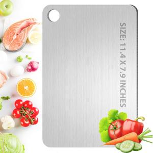 Titanium Cutting Board for Kitchen, 100% Pure Titanium Cutting Board, Double Sided Food-Grade Metal Chopping Board for Meat Vegetable Fruit, Dishwasher Safe, 11.4" x 7.9"