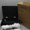 SONGMICS Vanity Stool Chair with Storage, Makeup Stool, Footrest Footstool Ottoman, Metal Legs, Adjustable Feet, for Living Room, Bedroom, Makeup Room, Ink Black ULOM505BZ02