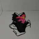 ZAFUL Women Plunging One Piece Swimsuit Backless Cross Tie High Cut Thong One-Piece Bathing Suit (Medium, 0-black Floral2)