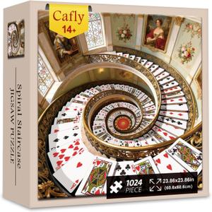 Jigsaw Puzzles for Adults 1024 Pieces - Challenging Fun Puzzles Stunning Art Wall Decor, Gift for Adult Puzzle Lovers, Family Game, Spiral Staircase Z0812