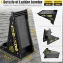 Stable Platform Ladder Leveler - Ladder Levelers for Extension Ladders with Storage for Uneven Surfaces (Classic Black), 19.5"W x 23"H