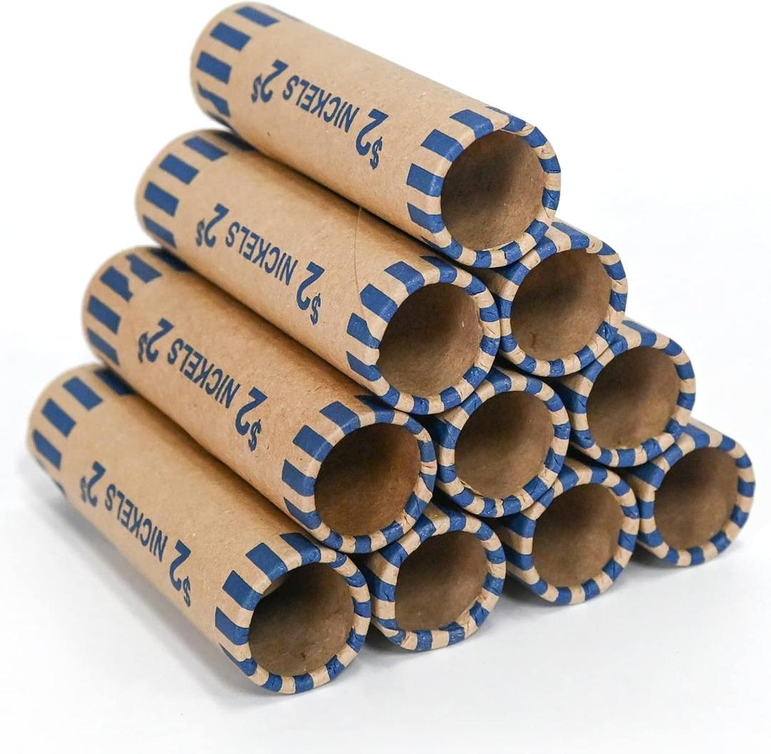 L LIKED 83 PCS Preformed Coin Wrappers Rolls-Nickels