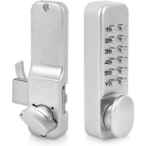 Mechanical Combination Lock, Keyless Entry Door Lock 111 Digits Code Keypad Deadbolt Sliding Door Passsword Security Combination Lock for Home Gate Kitchen Office Balcony
