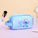 MINISO Stitch Cartoon Print Makeup Bag, Cosmetic Organizer with Zipper, Travel Toiletry Bag for Women