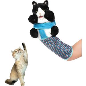 Interactive Cat Wrestling Stuffed Toy,Soft Finger Puppet Glove Toy to Entertain Cats,with Protective Forearm Sleeve,for Safe Training and Play,Alleviate Boredom