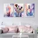 Tween Teen Girls Bedroom Wall Art Makeup Canvas Prints 16x24in Framed