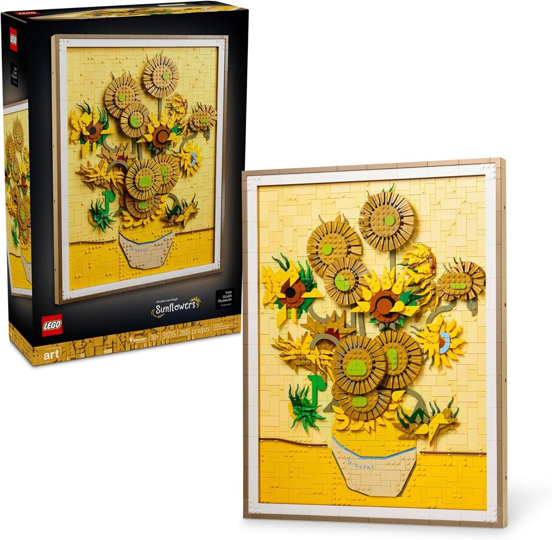 LEGO Art Vincent Van Gogh Sunflowers Building Set for Adults - Home Decor Idea - Brick Built Painting - Gift for Birthdays - 31215