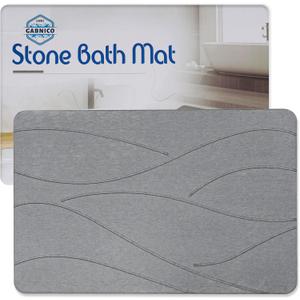Diatomaceous Earth Stone Bath Mat - Large Non-Slip Shower Mat with Quick-Drying, Super Absorbent Surface - Natural Gray Bathroom Floor Mat, Easy to Clean (23.615.4 inches) (Dark Grey, Large) (1'3" x 1'11" (Rectangular))