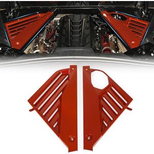 Red Engine Bay Cover,Engine Shroud Trim Panel fit for Chevy Chevrolet Corvette C8 Stingray Z06 Coupe 2020-2023,Back Engine Compartment Cover Set,Left Right Vent Cover,2PCS