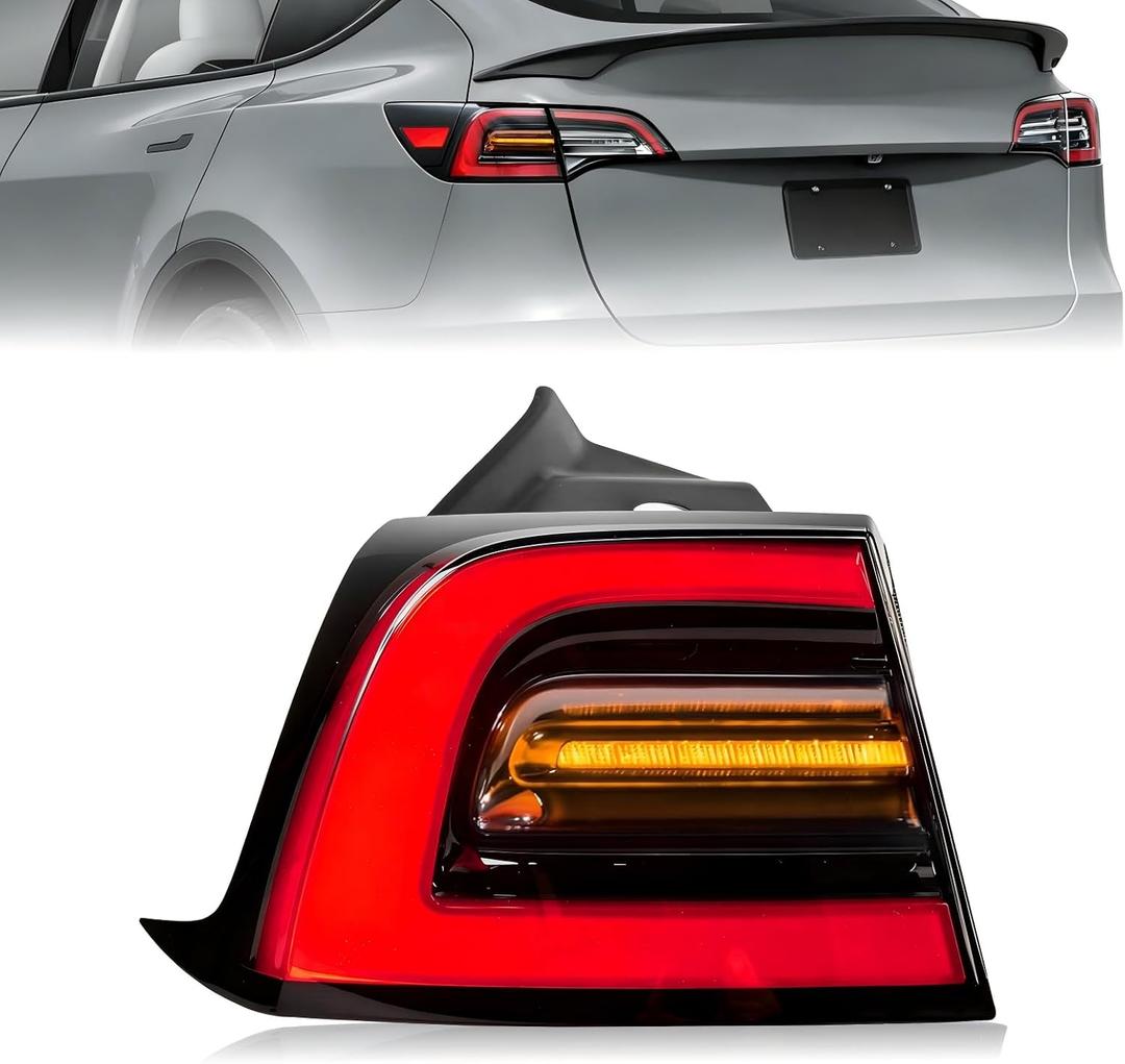 4-PIN Left LED Tail Light Assembly Fit For Tesla Model Y 2021 2022 2023 24 | For 1502086-00-D,Driver side,Rear Brake Outer Tail Lamp