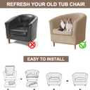 Velvet Club Chair Slipcover 2 Piece Swivel Barrel Chair Covers Slipcover Tub Chair Slipcovers Round Accent Armchair Covers Bucket Chair Covers Protector for Living Room Camel
