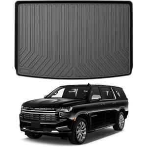 Mixsuper Cargo Liner for Chevrolet Suburban/GMC Yukon XL 2021-2025 2026, All Weather Trunk Liner Rear Cargo Mat Behind The 3rd Row Seats Black