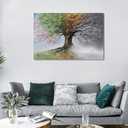 yerretin Tree of Life Wall Art Colorful Country Trees Pictures Wall Decor Rustic Four Season Canvas Painting Modern Artwork Home Decorations for Bathroom Living Room Bedroom Office Framed 24"x16"