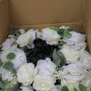 NUPTIO Large Flower Centerpieces for Tables: 17.7 inch Diameter White Artificial Flower Ball Arrangement for Wedding Party Centerpiece - 2 Pcs Fake Floral Rose for Bridal Shower Decorations